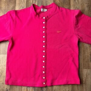Vintage 80s Guess By Marciano Cardigan Sweater Women's‎ Medium Pink Preppy 4439